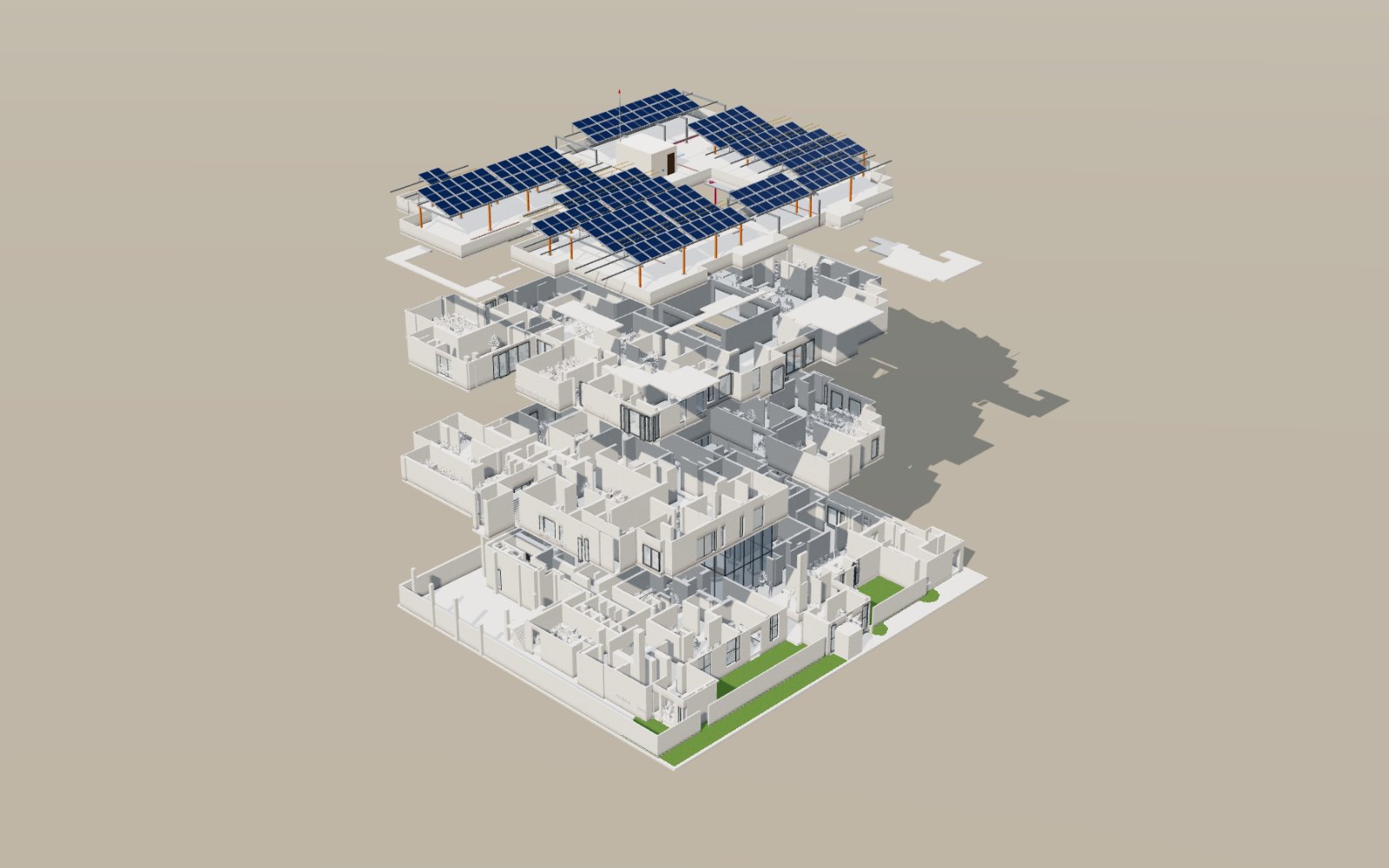 Exploded view of all three floors