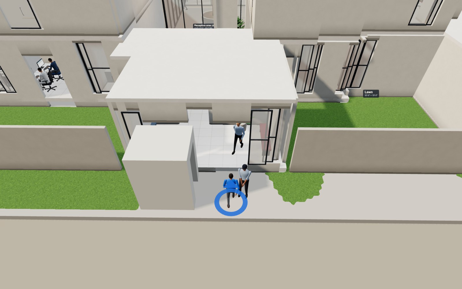 Walk-inside mode at the main entrance